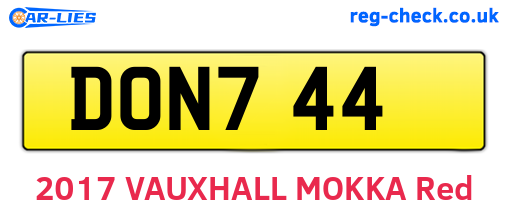 DON744 are the vehicle registration plates.