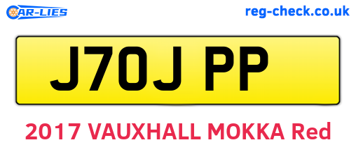 J70JPP are the vehicle registration plates.