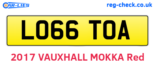 LO66TOA are the vehicle registration plates.