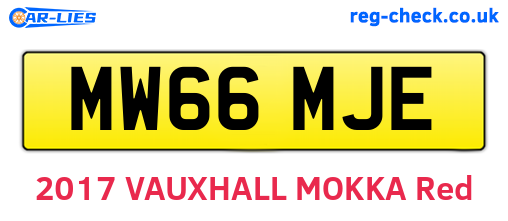 MW66MJE are the vehicle registration plates.