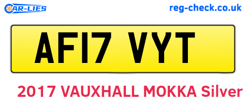 AF17VYT are the vehicle registration plates.