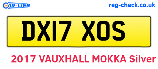 DX17XOS are the vehicle registration plates.