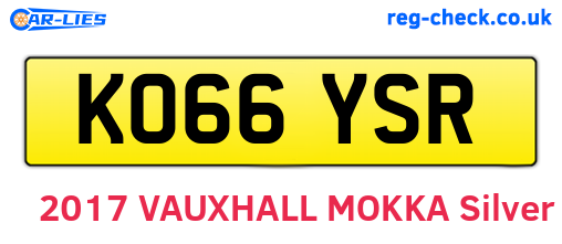 KO66YSR are the vehicle registration plates.