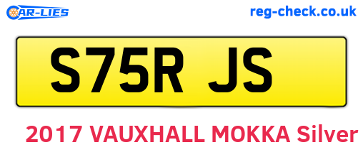 S75RJS are the vehicle registration plates.