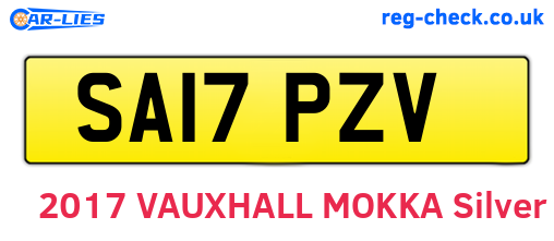 SA17PZV are the vehicle registration plates.