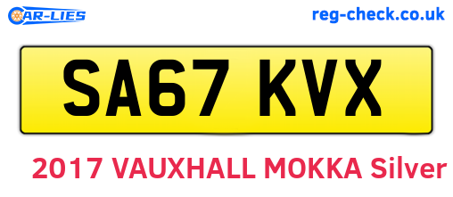 SA67KVX are the vehicle registration plates.