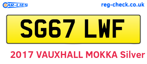 SG67LWF are the vehicle registration plates.