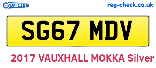 SG67MDV are the vehicle registration plates.