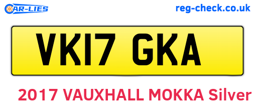 VK17GKA are the vehicle registration plates.