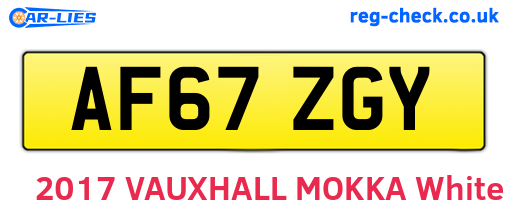 AF67ZGY are the vehicle registration plates.