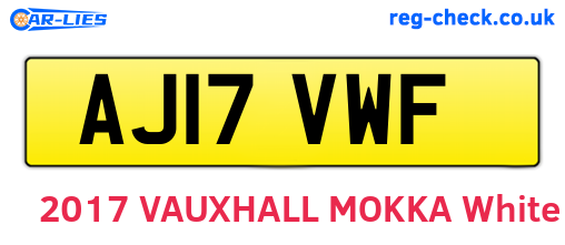 AJ17VWF are the vehicle registration plates.