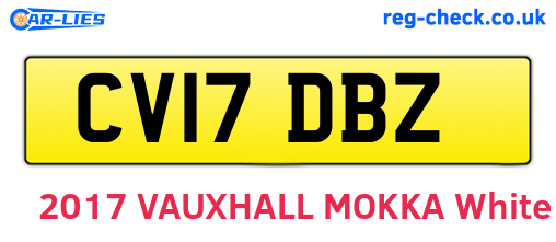 CV17DBZ are the vehicle registration plates.