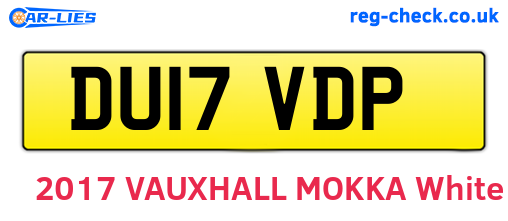 DU17VDP are the vehicle registration plates.