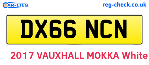 DX66NCN are the vehicle registration plates.