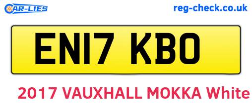 EN17KBO are the vehicle registration plates.