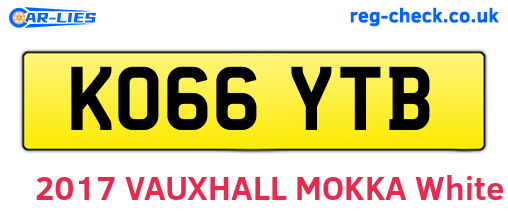 KO66YTB are the vehicle registration plates.