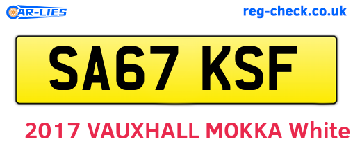 SA67KSF are the vehicle registration plates.