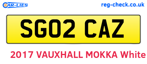 SG02CAZ are the vehicle registration plates.
