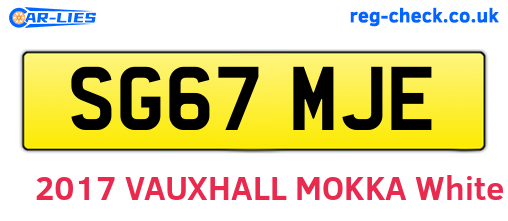 SG67MJE are the vehicle registration plates.
