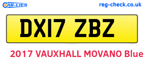 DX17ZBZ are the vehicle registration plates.