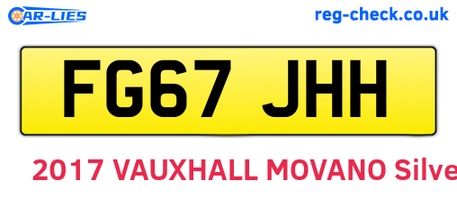FG67JHH are the vehicle registration plates.