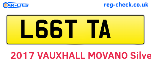 L66TTA are the vehicle registration plates.