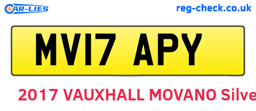 MV17APY are the vehicle registration plates.