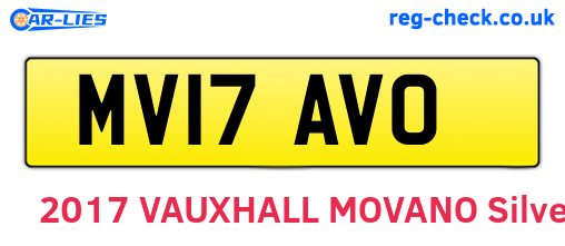 MV17AVO are the vehicle registration plates.