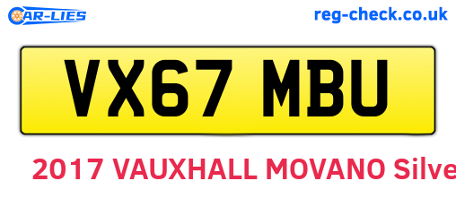 VX67MBU are the vehicle registration plates.