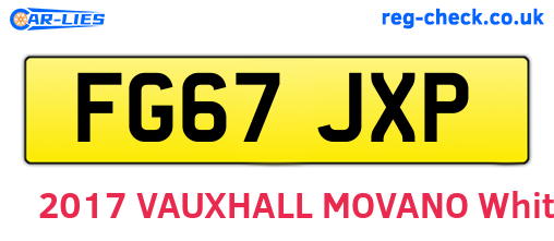 FG67JXP are the vehicle registration plates.