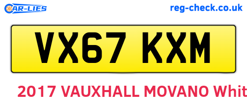 VX67KXM are the vehicle registration plates.