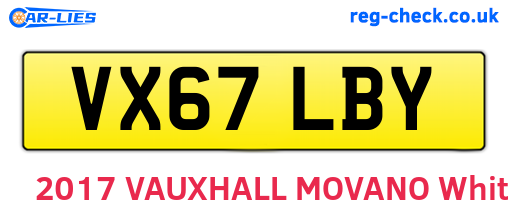 VX67LBY are the vehicle registration plates.