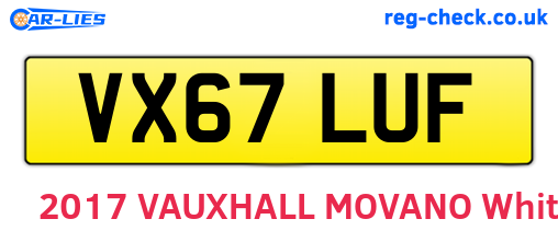 VX67LUF are the vehicle registration plates.