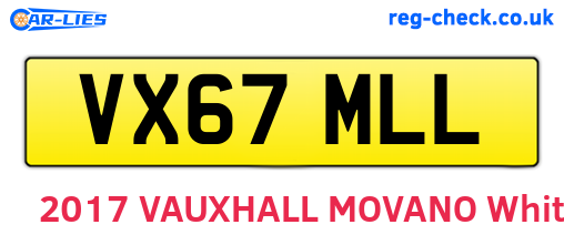 VX67MLL are the vehicle registration plates.