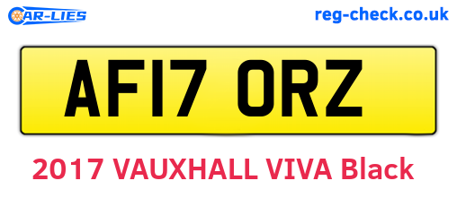 AF17ORZ are the vehicle registration plates.