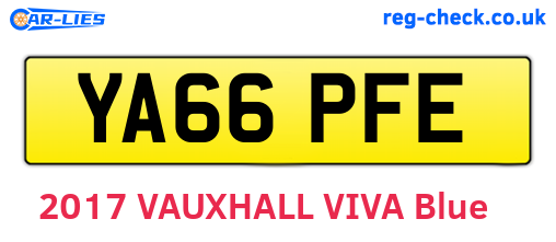 YA66PFE are the vehicle registration plates.