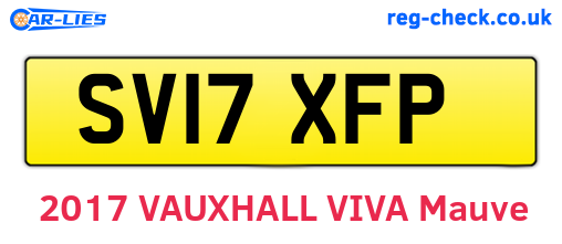 SV17XFP are the vehicle registration plates.