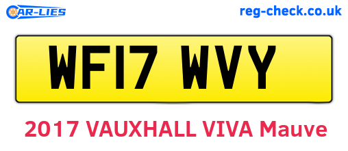 WF17WVY are the vehicle registration plates.