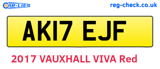 AK17EJF are the vehicle registration plates.