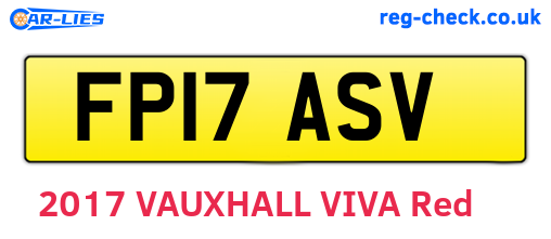 FP17ASV are the vehicle registration plates.