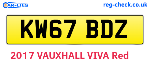 KW67BDZ are the vehicle registration plates.
