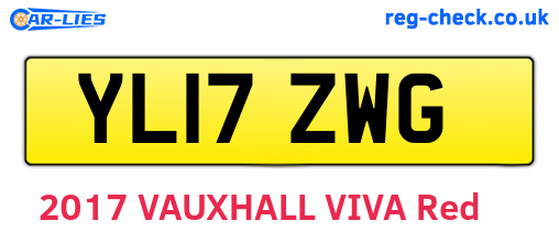 YL17ZWG are the vehicle registration plates.