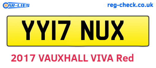 YY17NUX are the vehicle registration plates.