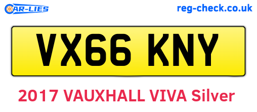 VX66KNY are the vehicle registration plates.