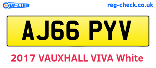 AJ66PYV are the vehicle registration plates.