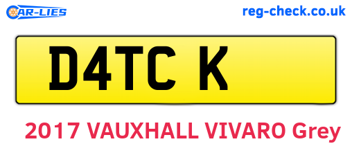 D4TCK are the vehicle registration plates.