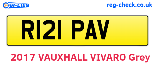R121PAV are the vehicle registration plates.