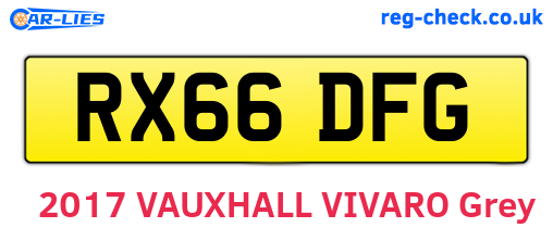 RX66DFG are the vehicle registration plates.