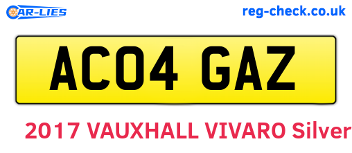 AC04GAZ are the vehicle registration plates.