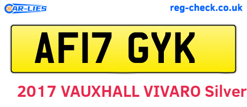AF17GYK are the vehicle registration plates.